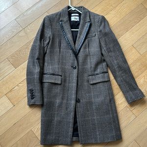 Club Monaco Italian Wool Topcoat with Leather Trim
